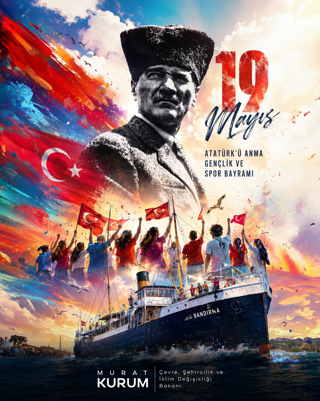 Çevre, Şehircilik Ve İklim Değişikliği Bakanı Murat Kurum’dan 19 Mayıs Atatürk’ü Anma, Gençlik Ve Spor Bayramı Mesajı