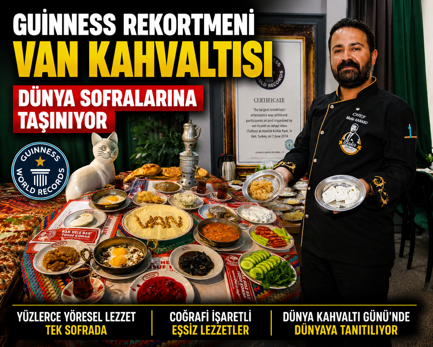 Guinness Rekortmeni Van Kahvaltısı Dünya Sofralarına Taşınıyor